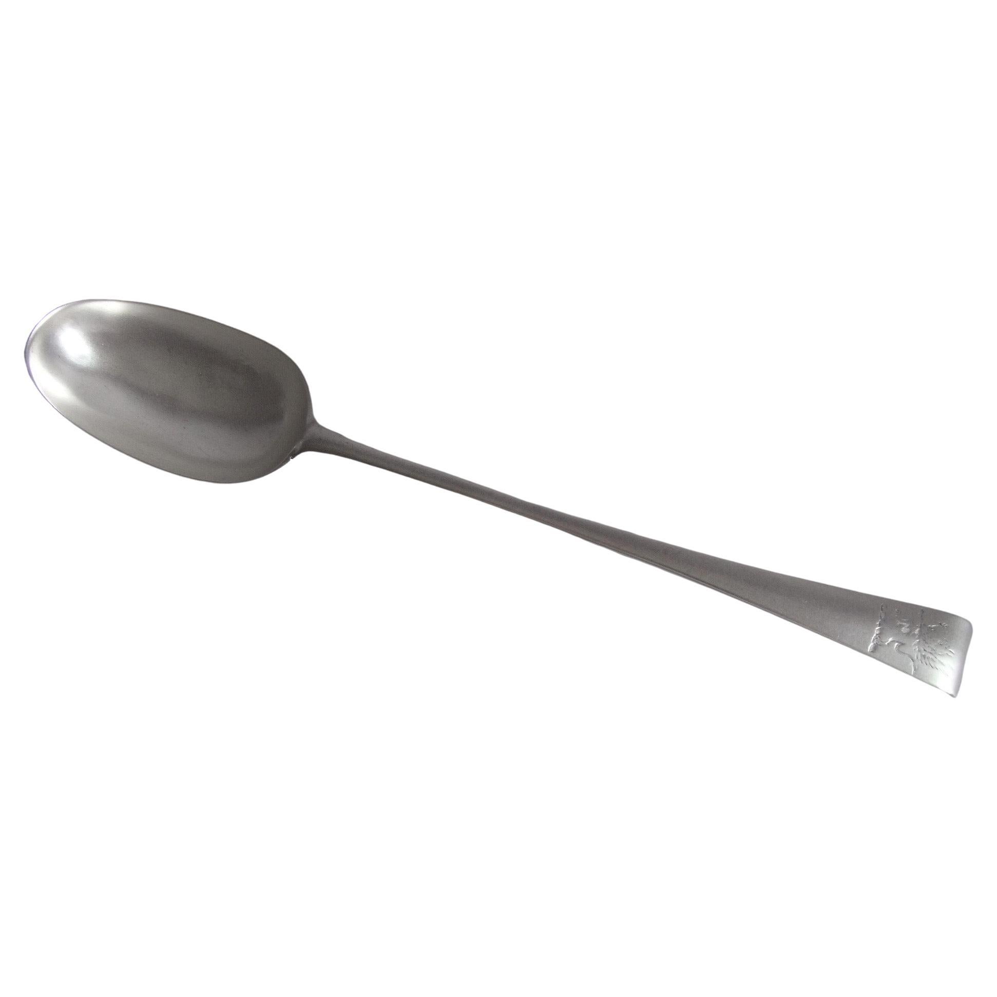 George III Hanoverian "Hook End" Serving Spoon Made in Dublin by Joseph Cullen
