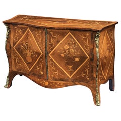 George III Harewood and Rosweood Commode, Attributed to Pierre Langlois