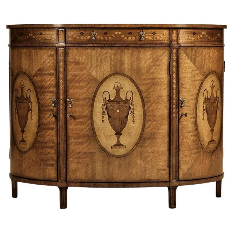 George III Hepplewhite Demi-Lune Cabinet For Sale