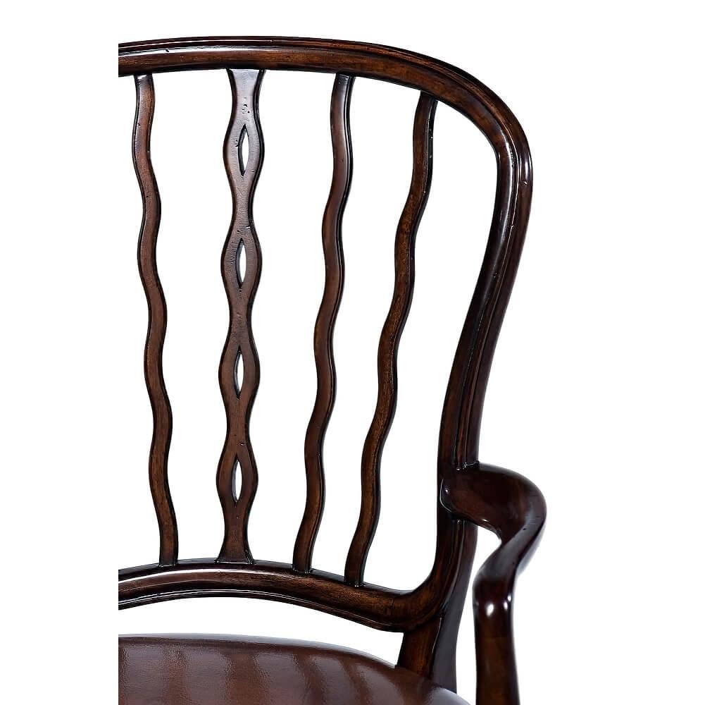Contemporary George III 'Hepplewhite' Mahogany Dining Armchair For Sale