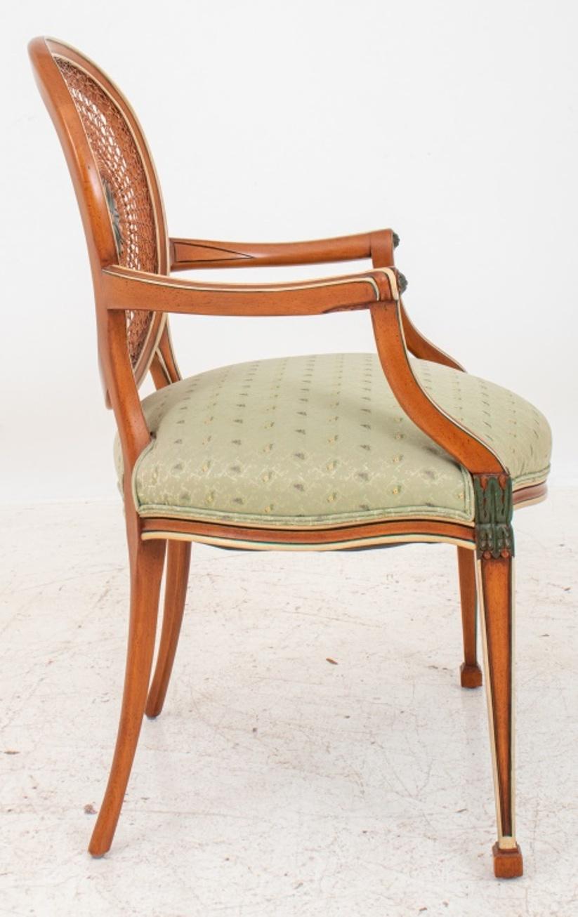 Hand-Painted George III Hepplewhite Style Painted Armchair For Sale