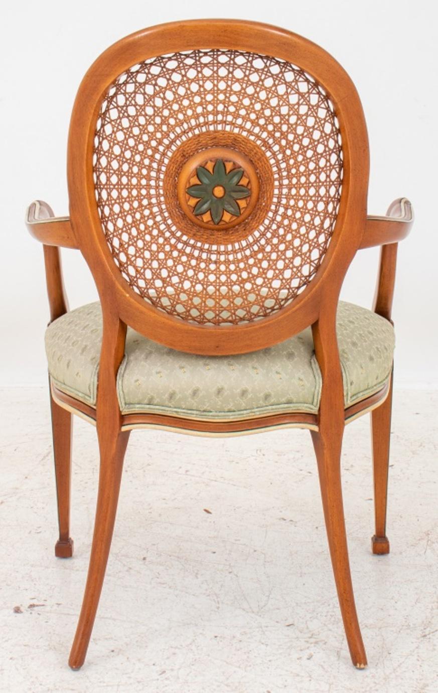20th Century George III Hepplewhite Style Painted Armchair For Sale