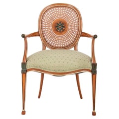 Poltrona dipinta in stile George Hepplewhite di Giorgio III