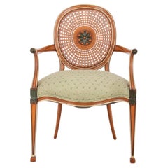 Retro George III Hepplewhite Style Painted Armchair