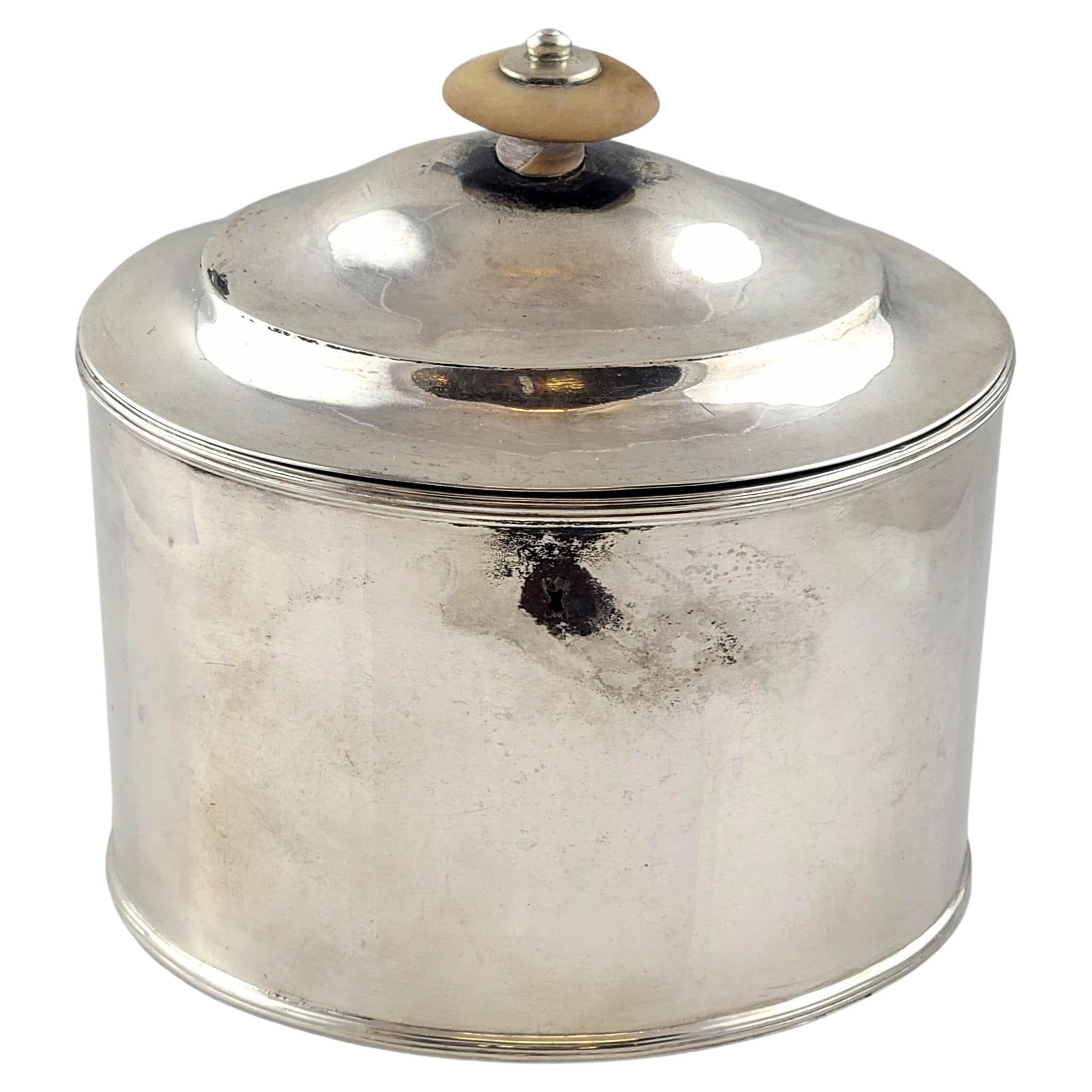 George III Hester Bateman London Sterling Silver Tea Caddy, 1782