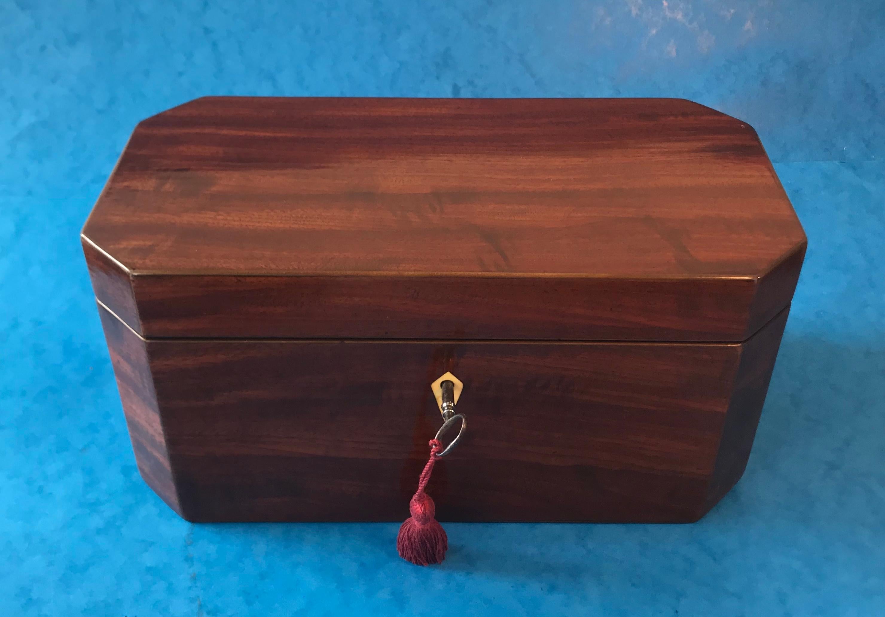 Mahogany George III Hexagonal Mahogamy Tea Caddy