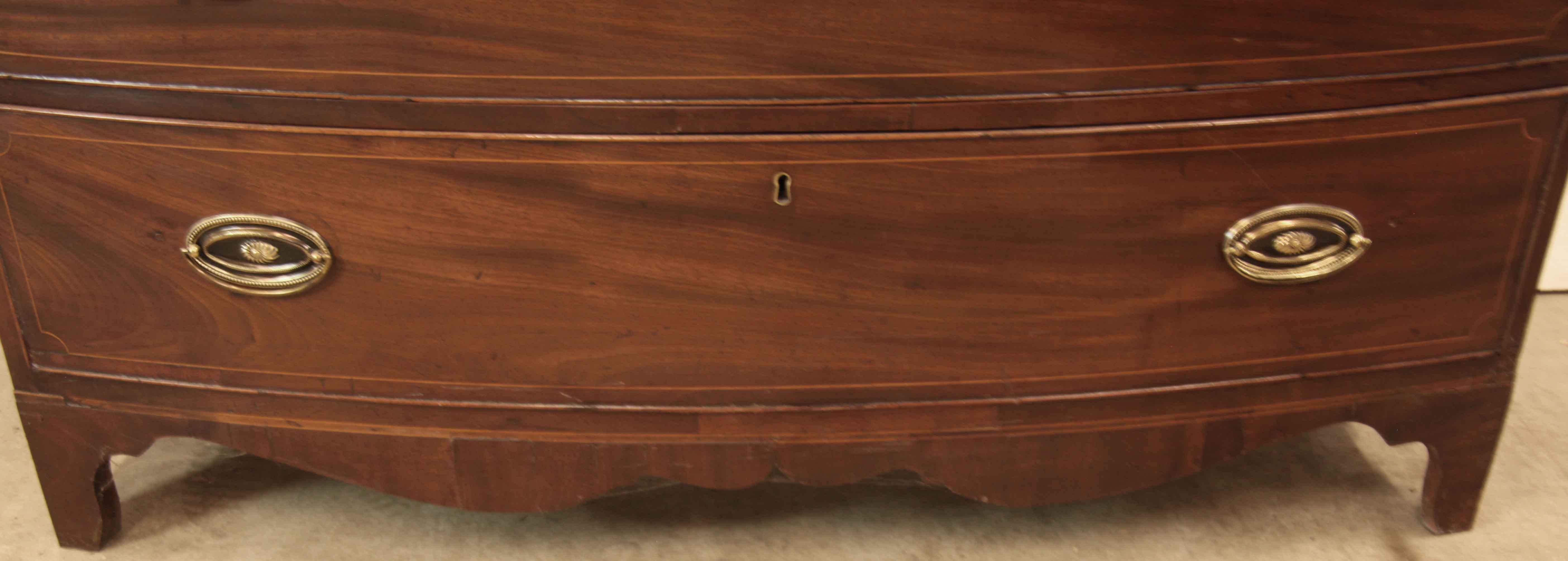Late 18th Century George III Inlaid Bow Front Chest