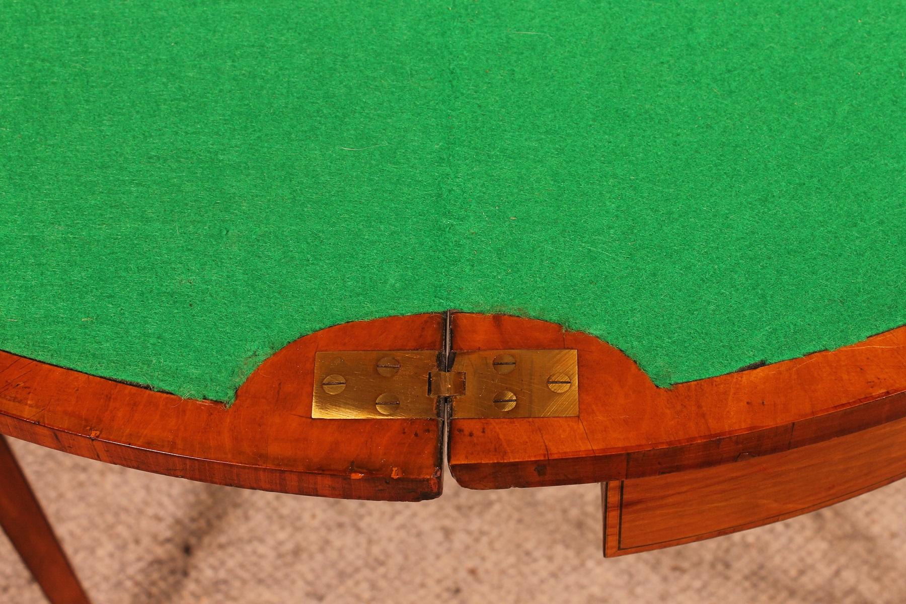 Console/ table à cartes George III en bois satiné marqueté et peint à la main - Irlande en vente 1