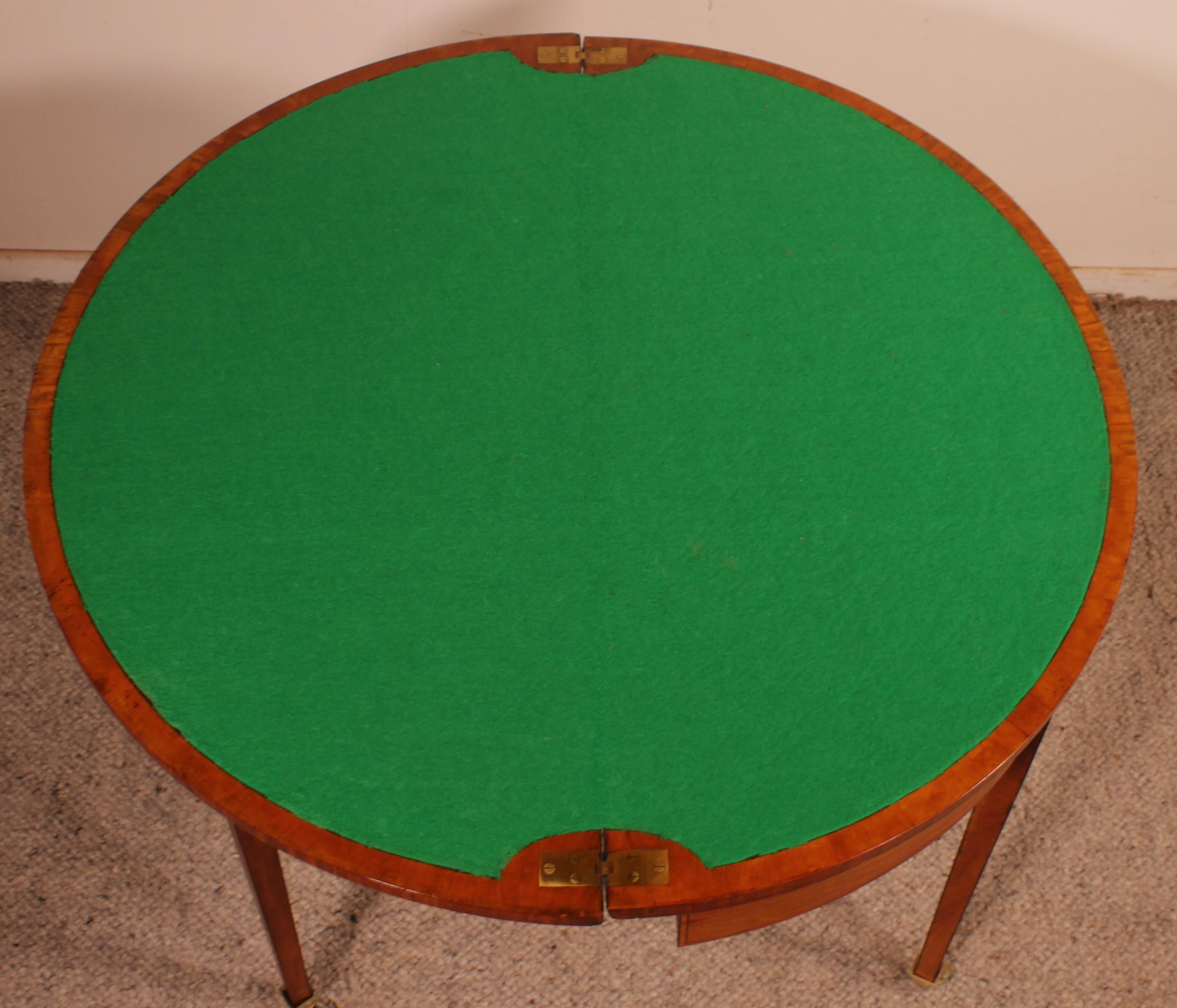 Console/ table à cartes George III en bois satiné marqueté et peint à la main - Irlande en vente 2