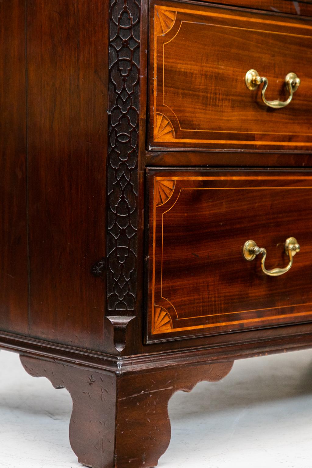 George III Inlaid Mahogany Chest For Sale 3