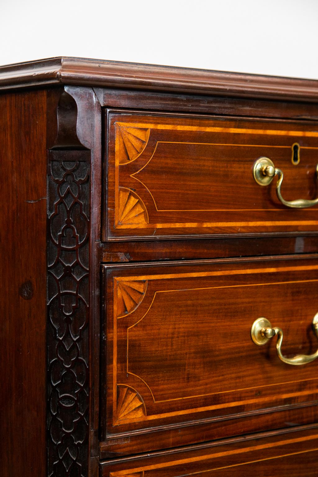 George III Inlaid Mahogany Chest For Sale 4