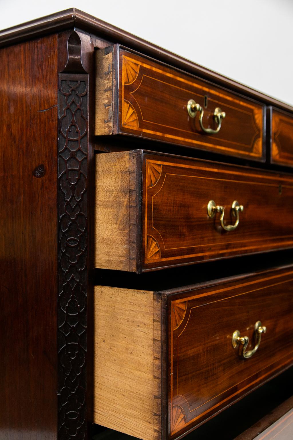 George III Inlaid Mahogany Chest For Sale 5