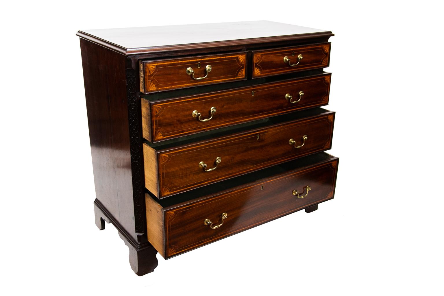 George III Inlaid Mahogany Chest For Sale 6