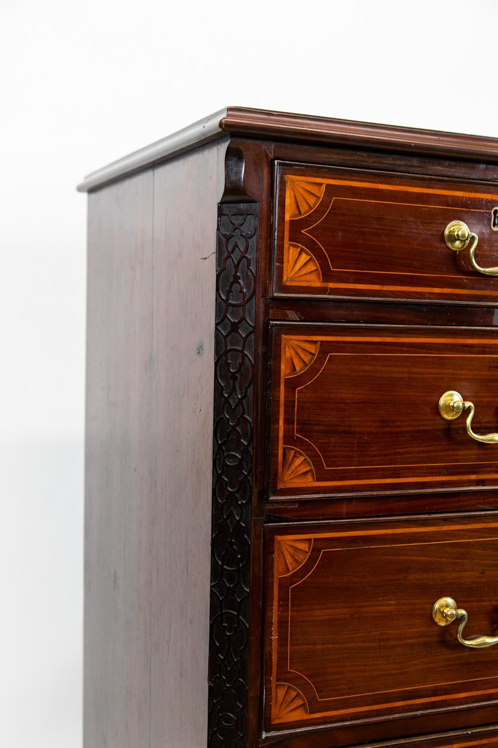 Inlay George III Inlaid Mahogany Chest For Sale