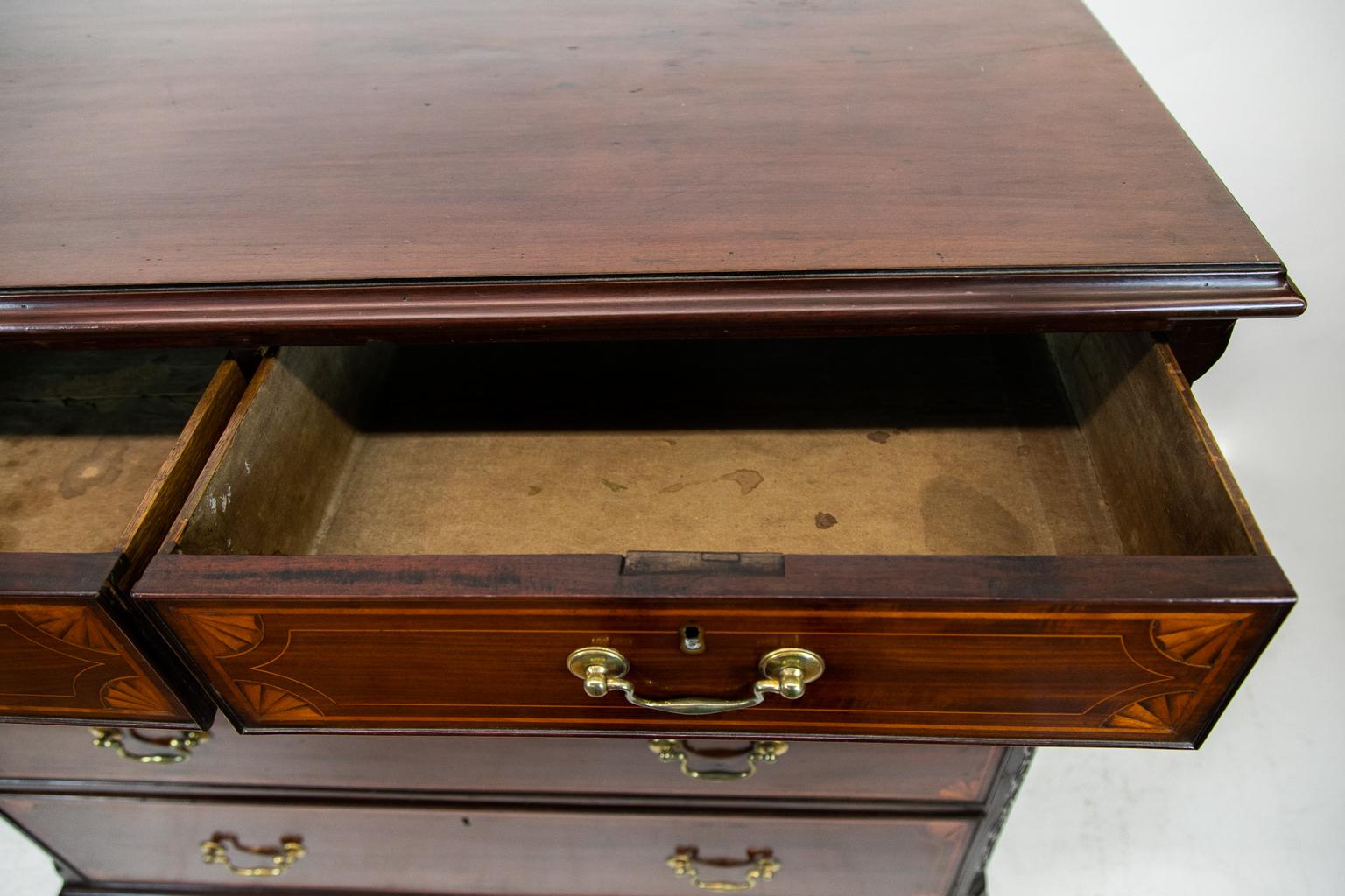 Late 18th Century George III Inlaid Mahogany Chest For Sale