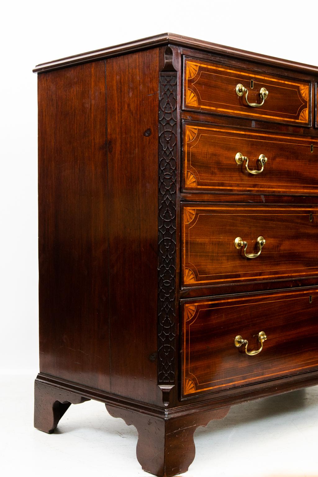 George III Inlaid Mahogany Chest For Sale 2