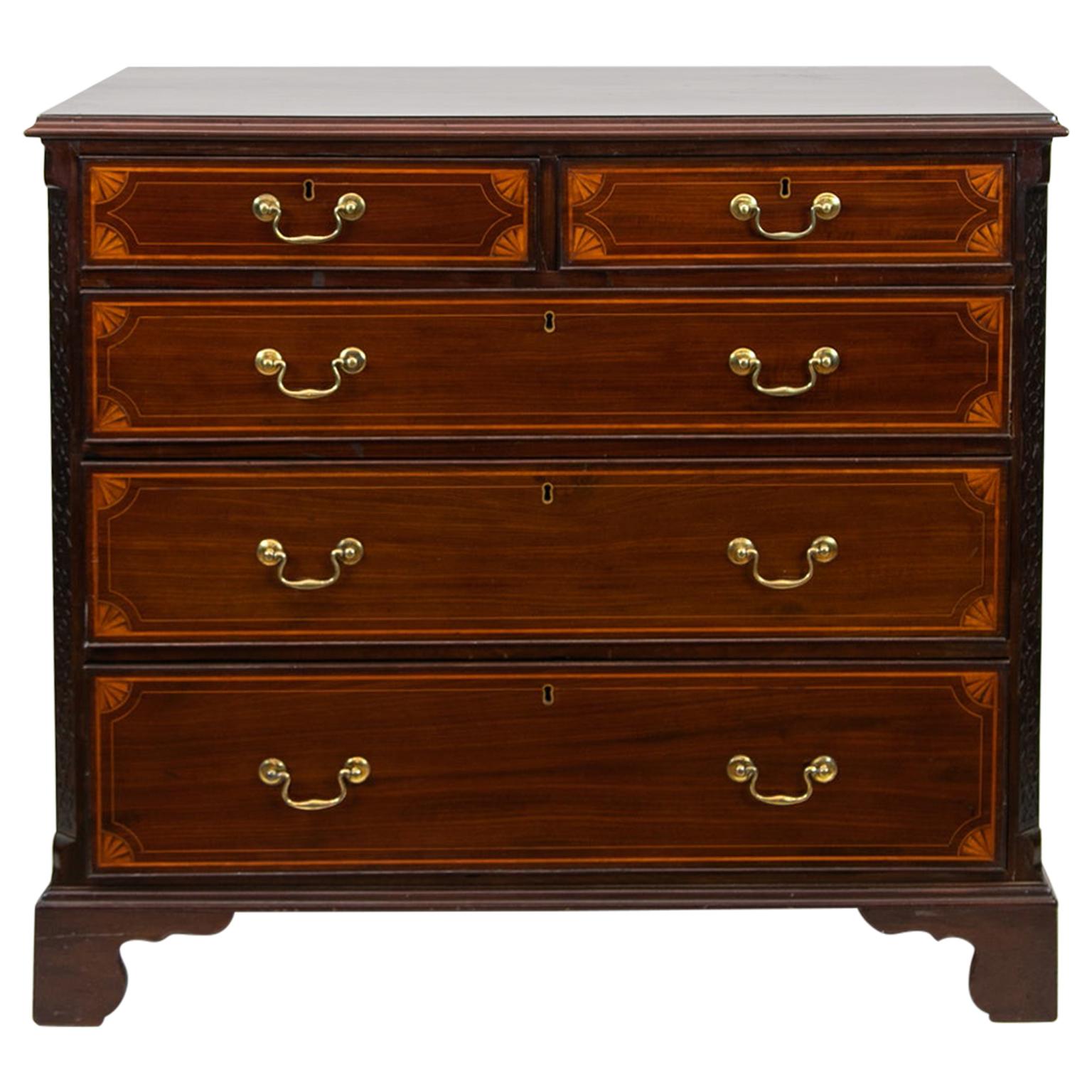 George III Inlaid Mahogany Chest For Sale