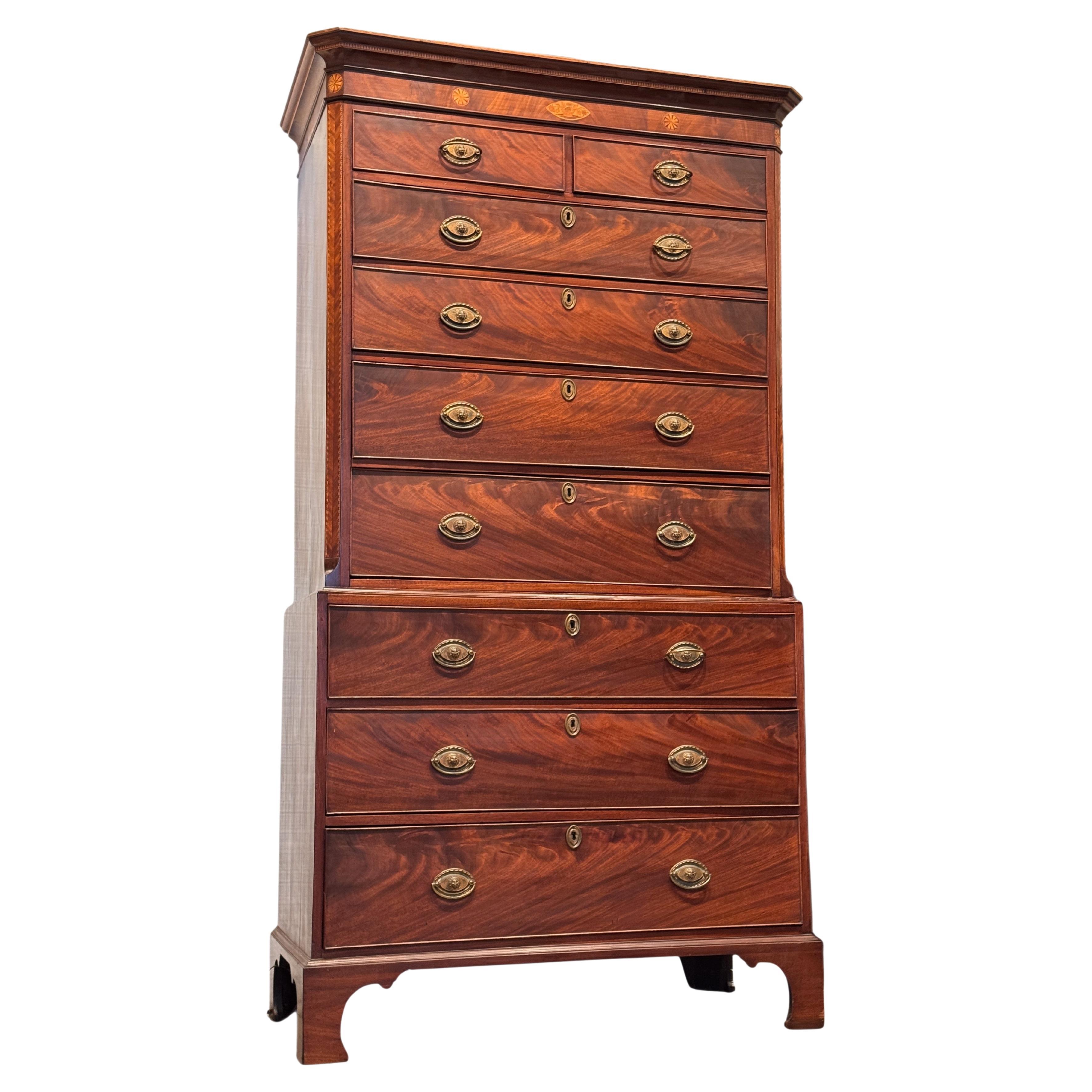 George III Inlaid Mahogany Chest For Sale
