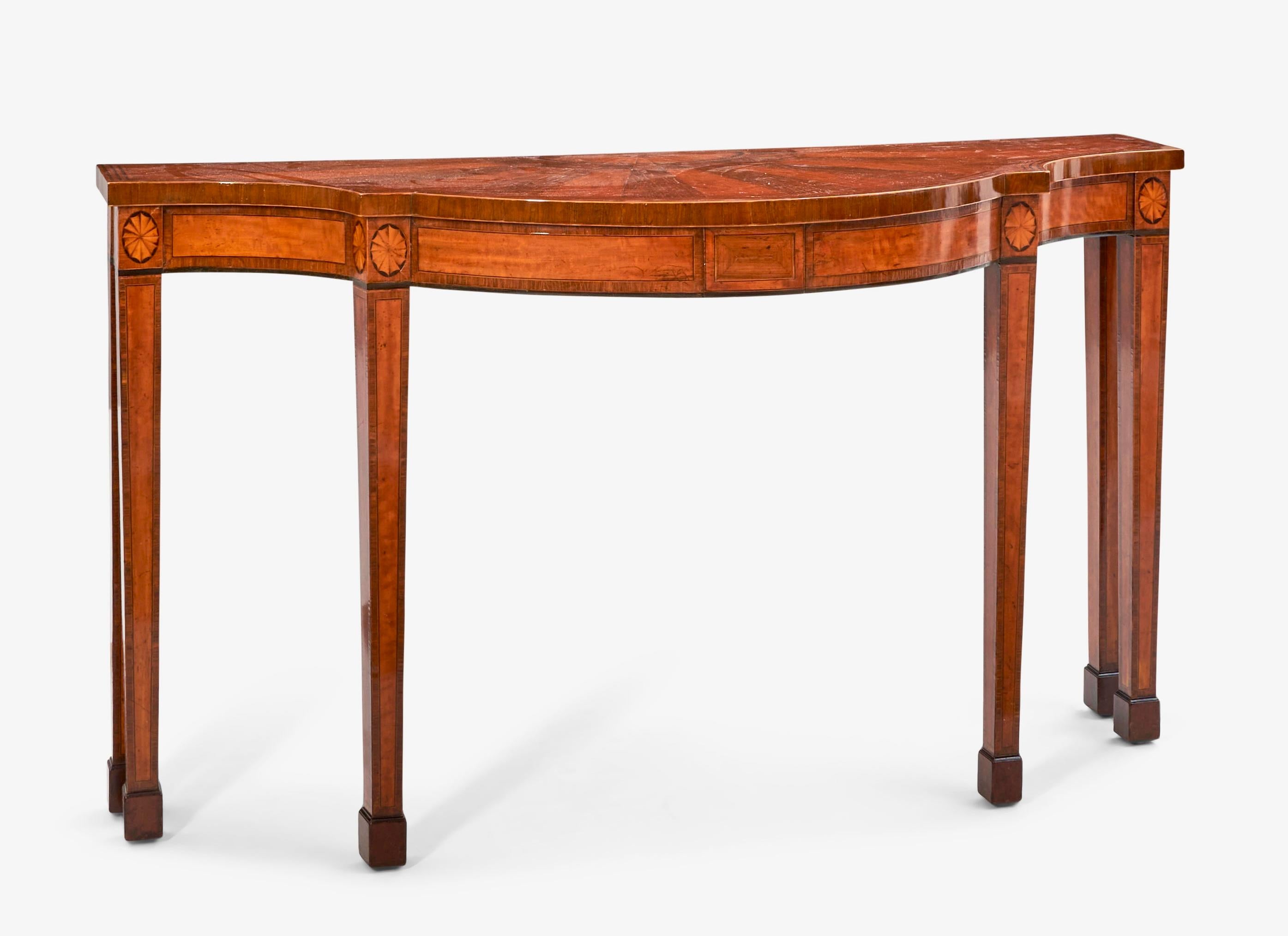 George III Inlaid Mahogany Console / Serving Table For Sale 4