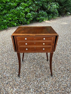 George III Inlaid Mahogany Drop Leaf Occasional / Work Table