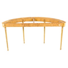 George III Inlaid Marble Top Giltwood Demilune Table