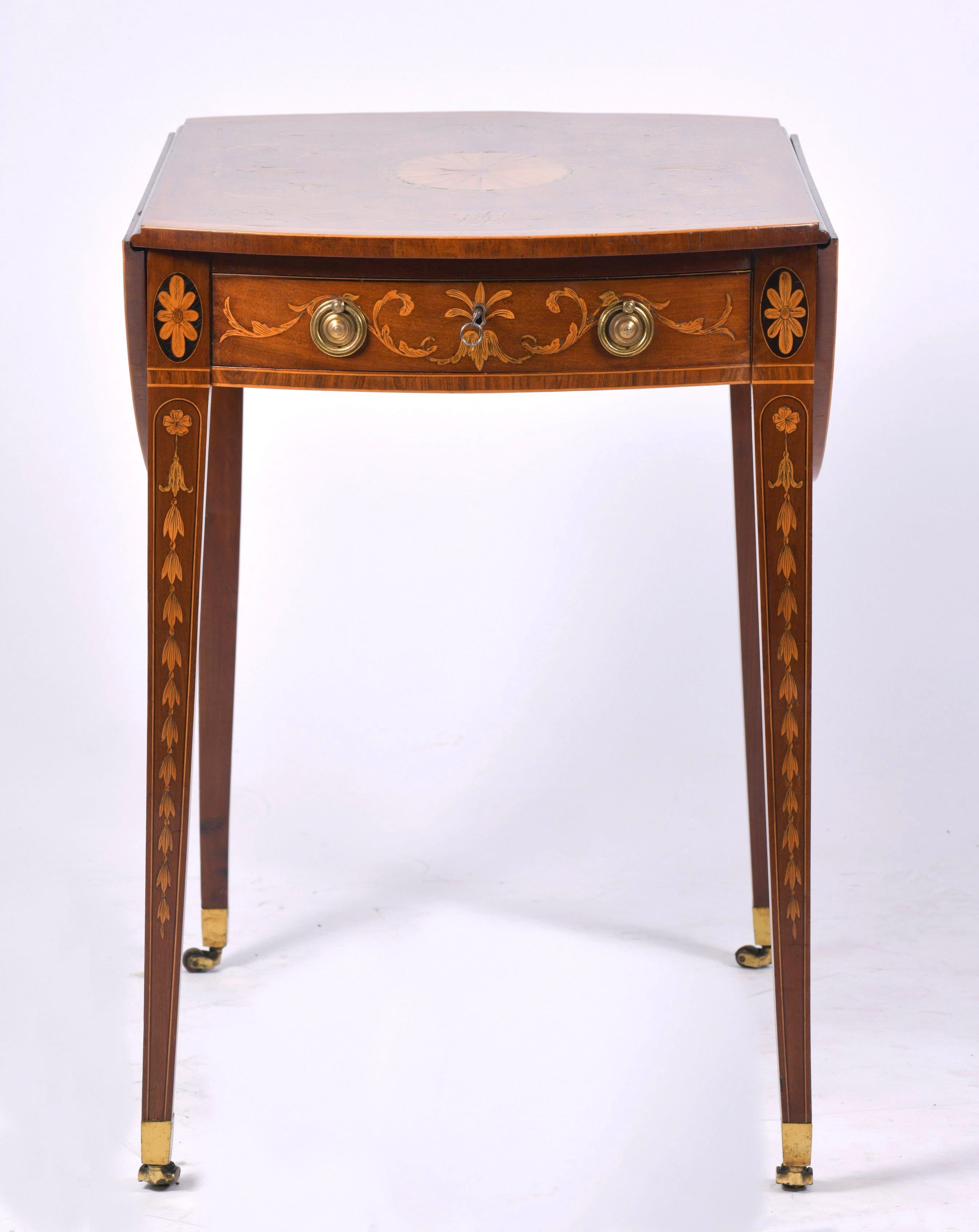 18th Century George III Inlaid Pembroke Table