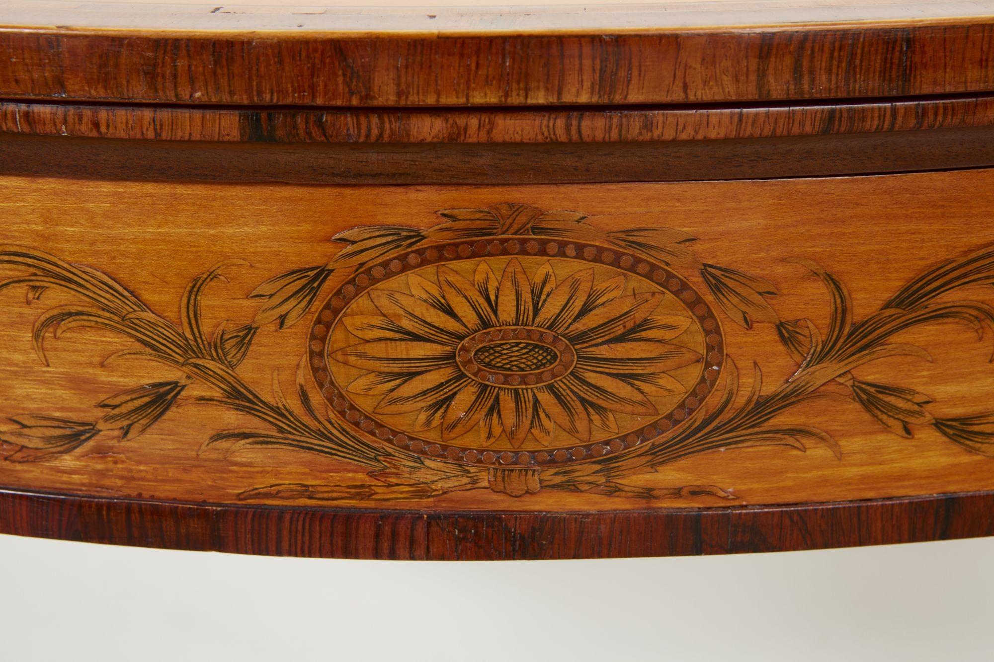 Late 18th Century George III Inlaid Satinwood Card Table For Sale