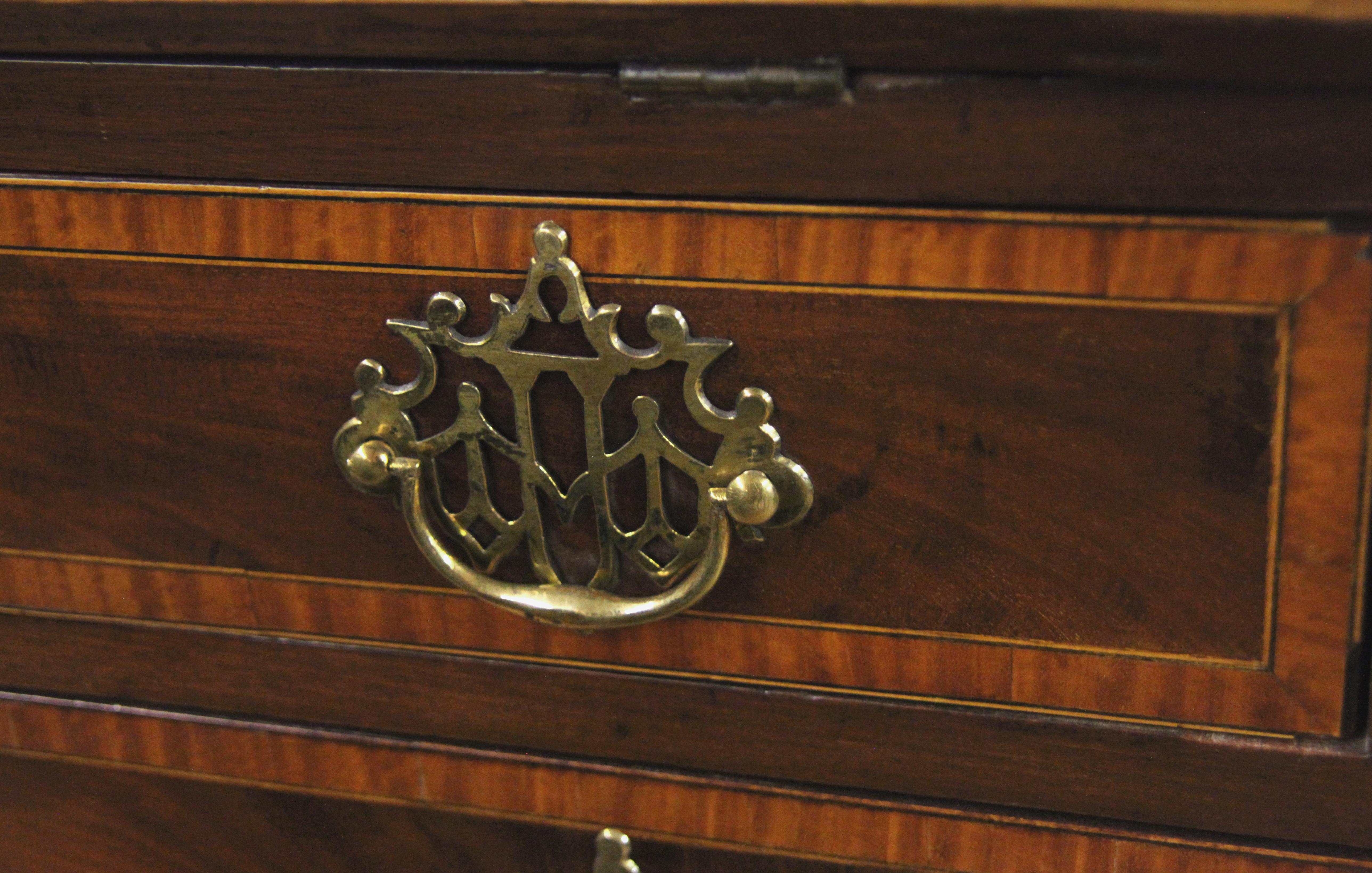 George III Inlaid Slant Top Desk For Sale 8