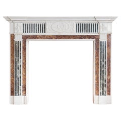 George III Inlaid Statuary Marble Fireplace