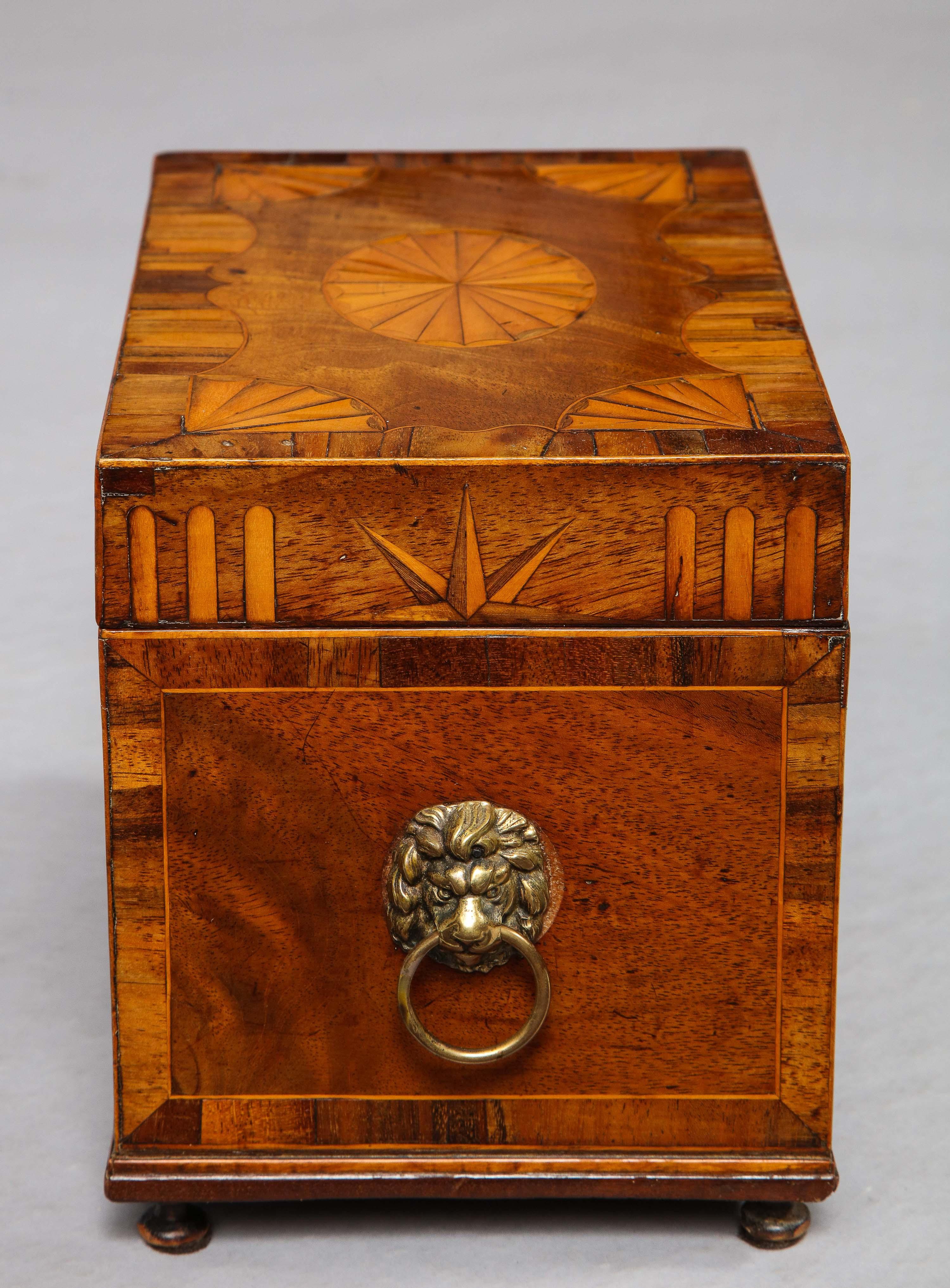 George III Inlaid Tea Caddy In Good Condition In Greenwich, CT