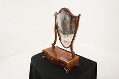 George III Inlaid Walnut Dressing Mirror, Toilet, Mirror, Scotland 1810, H032