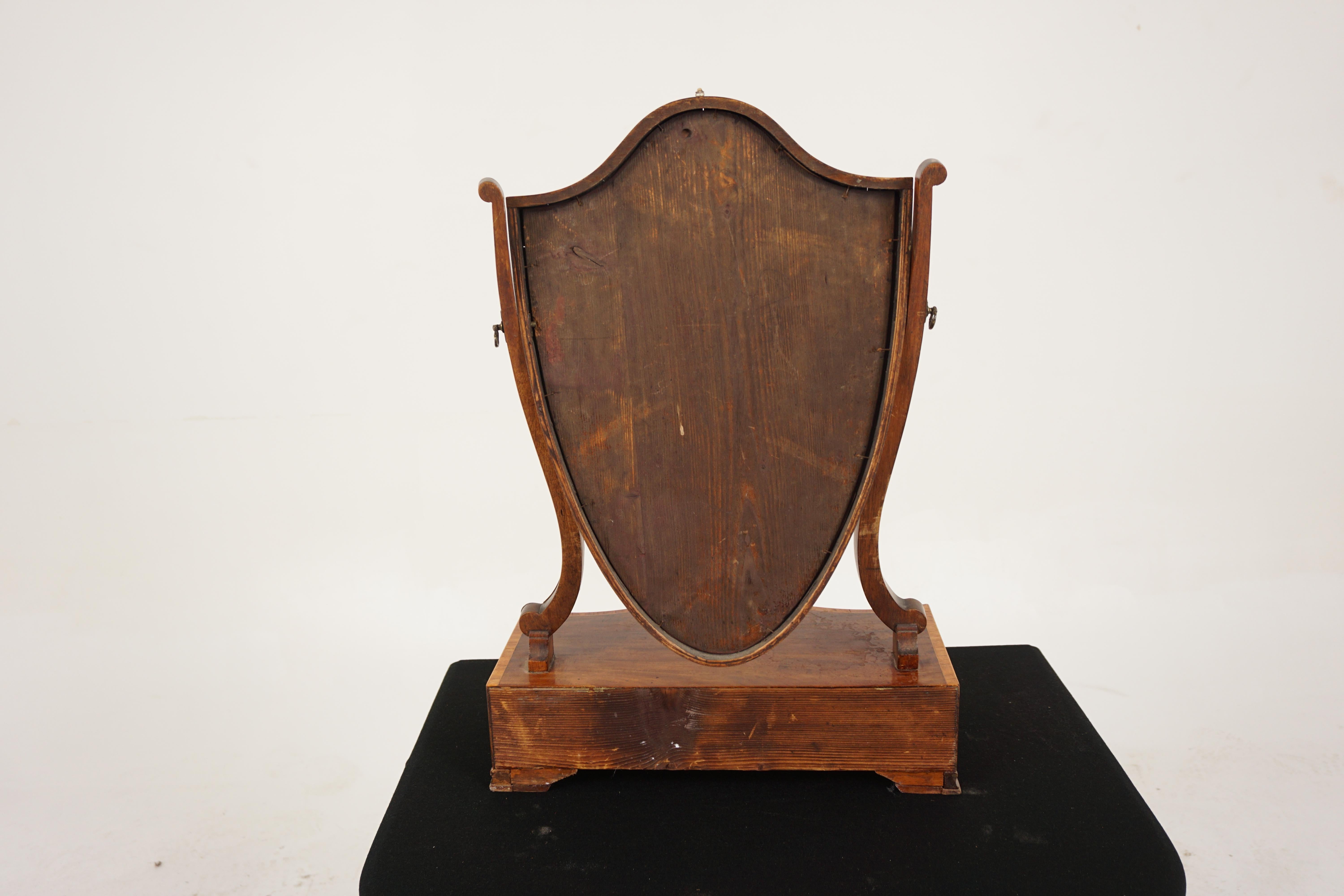 George III Inlaid Walnut Dressing Mirror, Toilet, Mirror, Scotland 1810, H032 For Sale 4