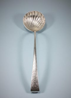 George III Irish Sterling Silver Hook End Soup Ladle by John Loughlin