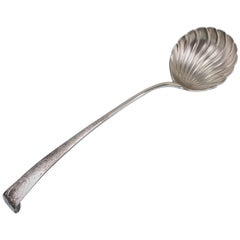 George III Irish Sterling Silver Hook End Soup Ladle by John Loughlin