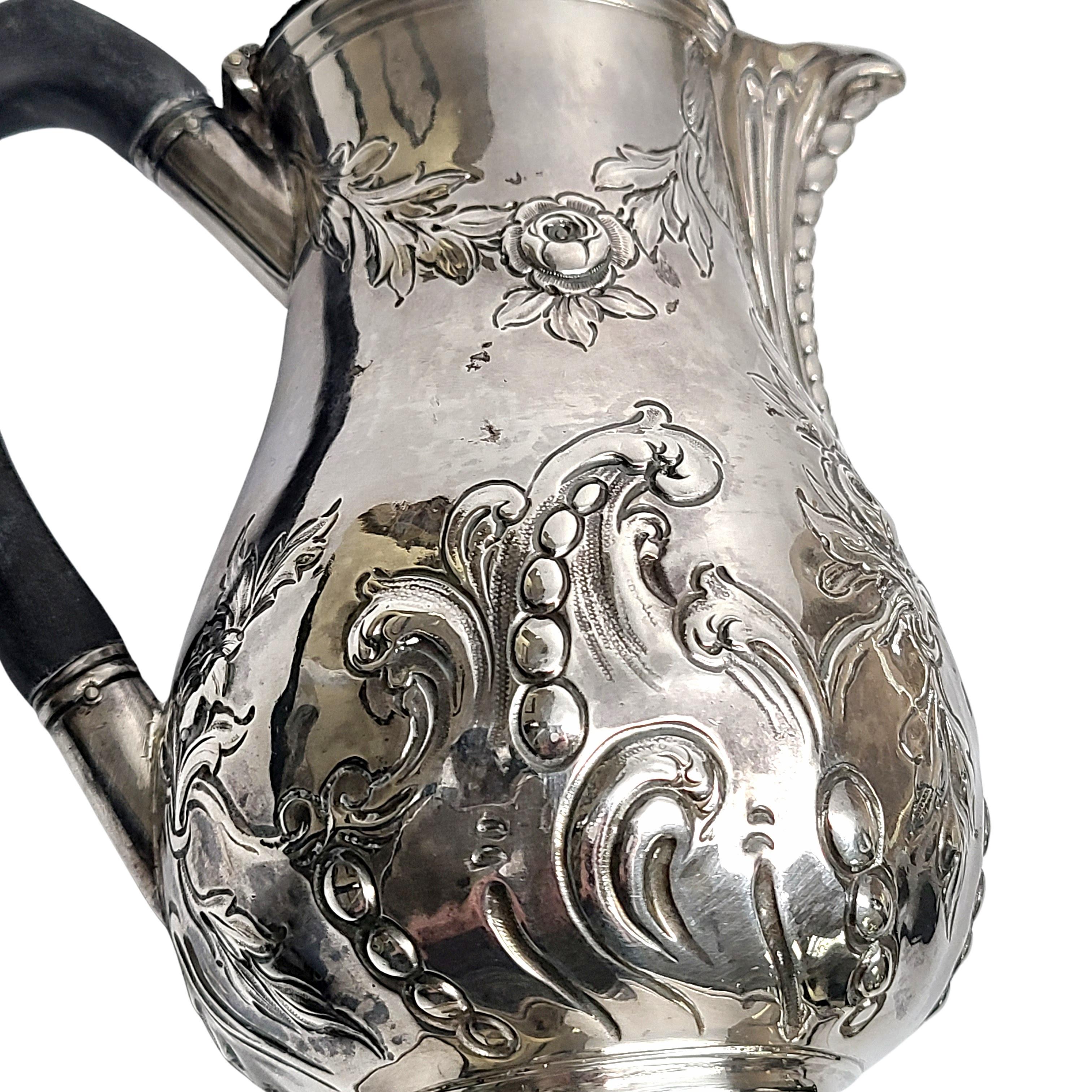 George III John King London Sterling Silver Hot Milk Jug For Sale 1