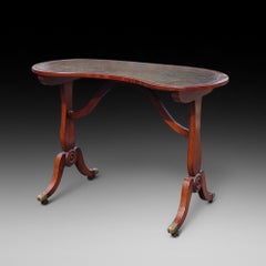 George III Kidney Shaped Open Writing Table