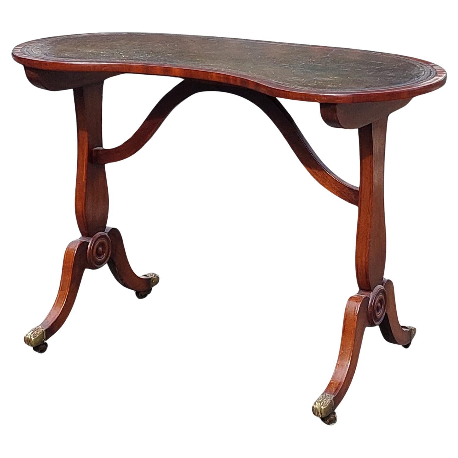 George III Kidney Shaped Open Writing Table  For Sale