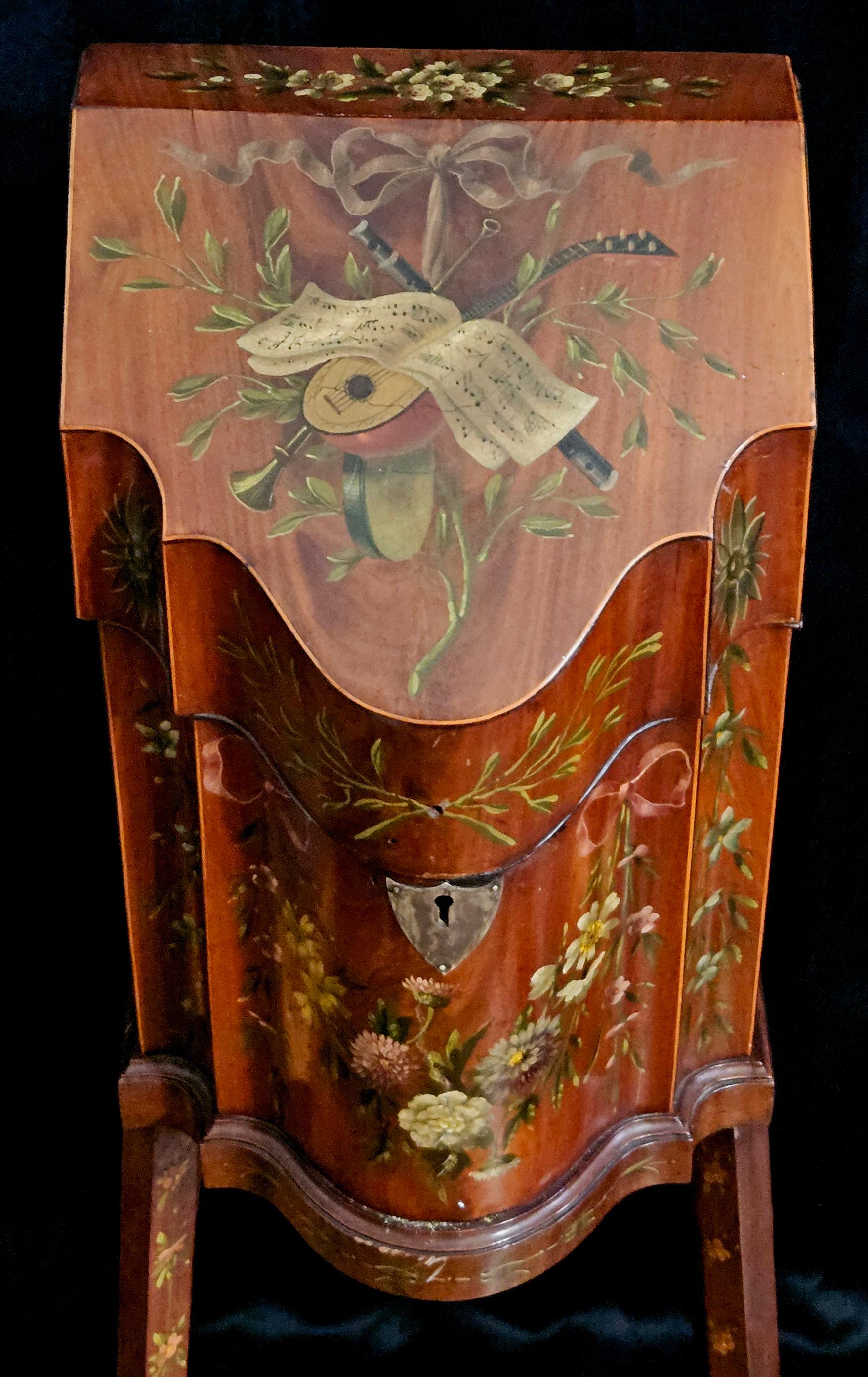 English George III Letter Box/Stand, Hand Painted, 18th Century For Sale