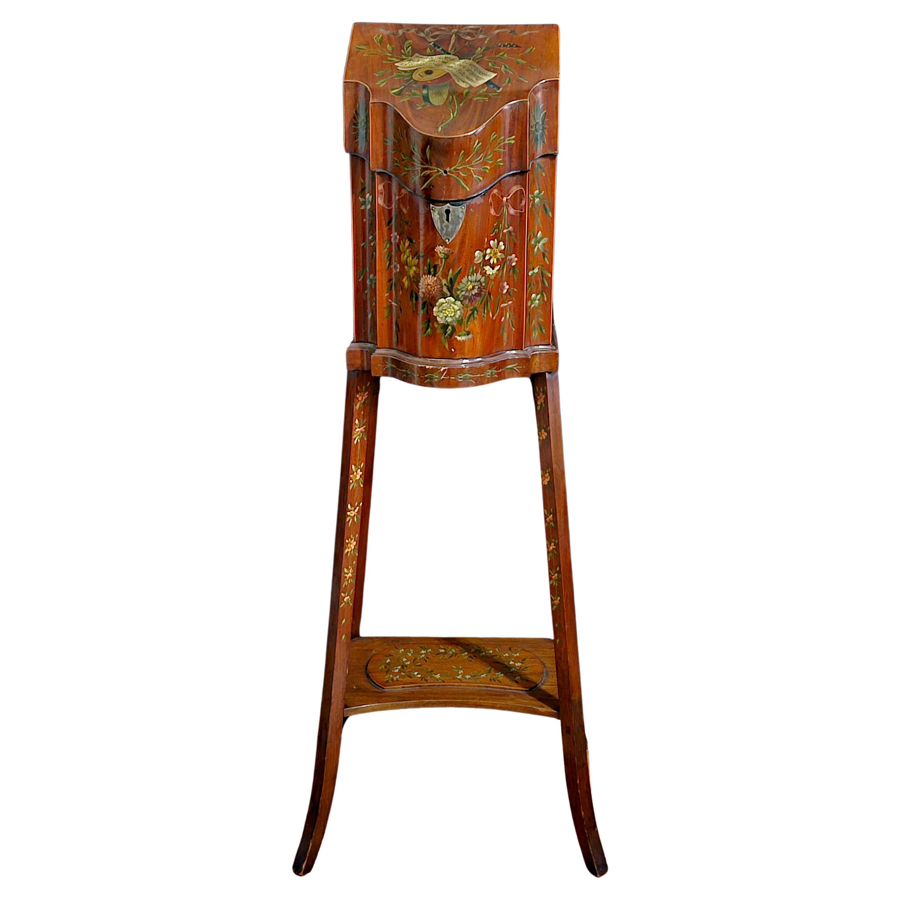 George III Letter Box/Stand, Hand Painted, 18th Century For Sale