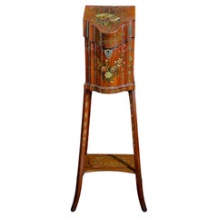 Antique George III Letter Box/Stand, Hand Painted, 18th Century