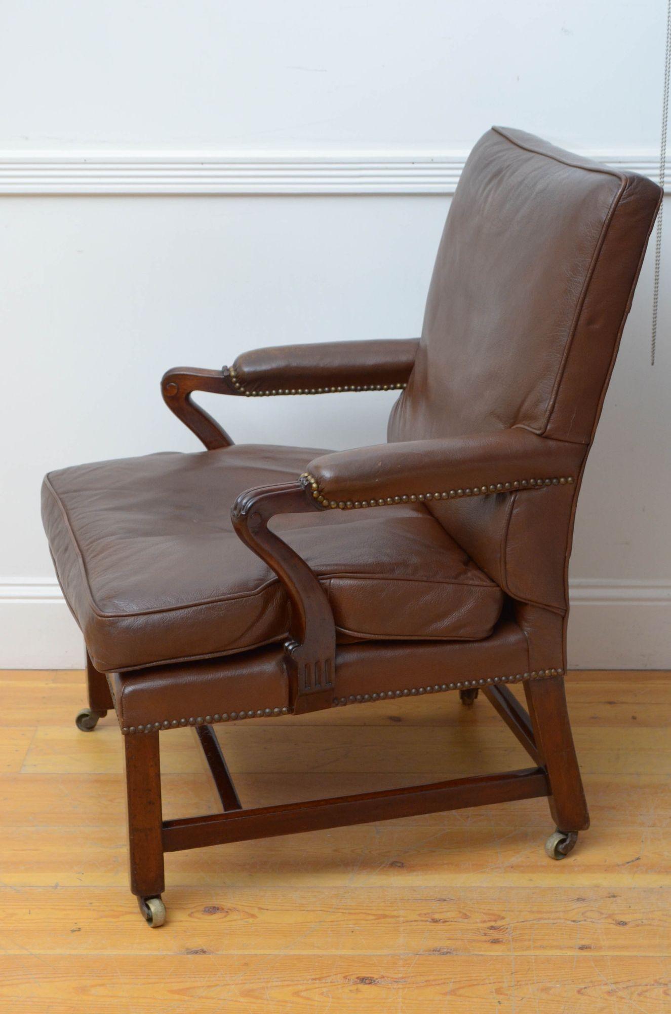 English George III Library Chair Armchair For Sale