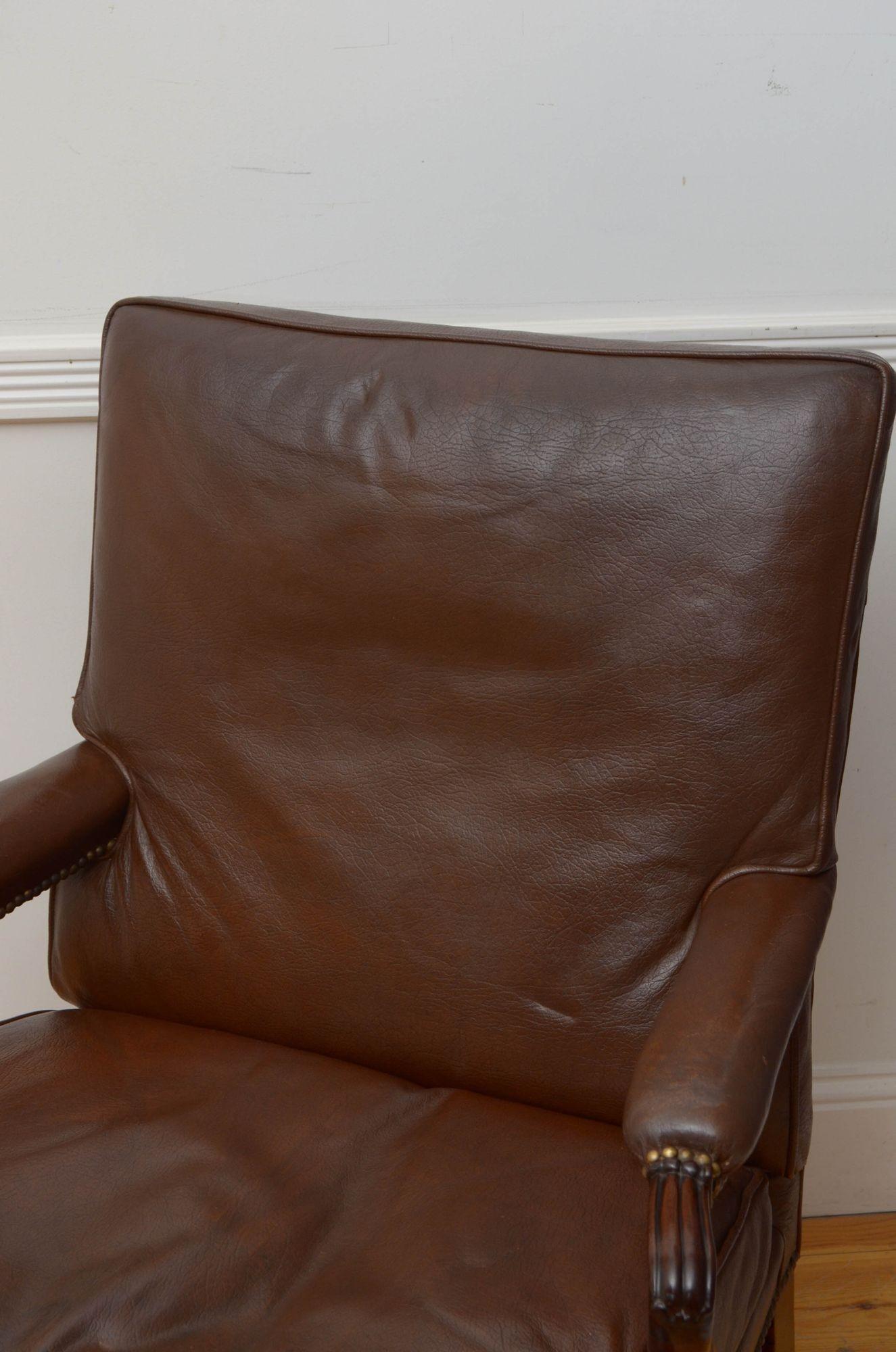 Leather George III Library Chair Armchair For Sale