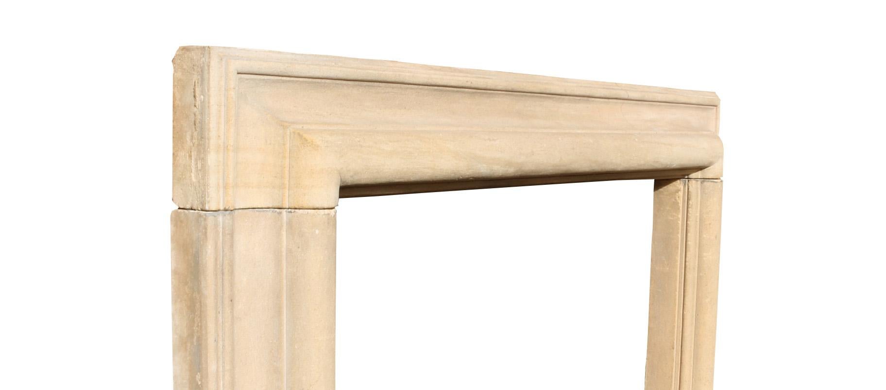 George III Limestone Bolection Fire Mantel In Good Condition For Sale In Wormelow, Herefordshire