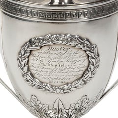 George III Lloyds Patriotic Fund Silver and Silver Gilt Vase and Cover by Samuel