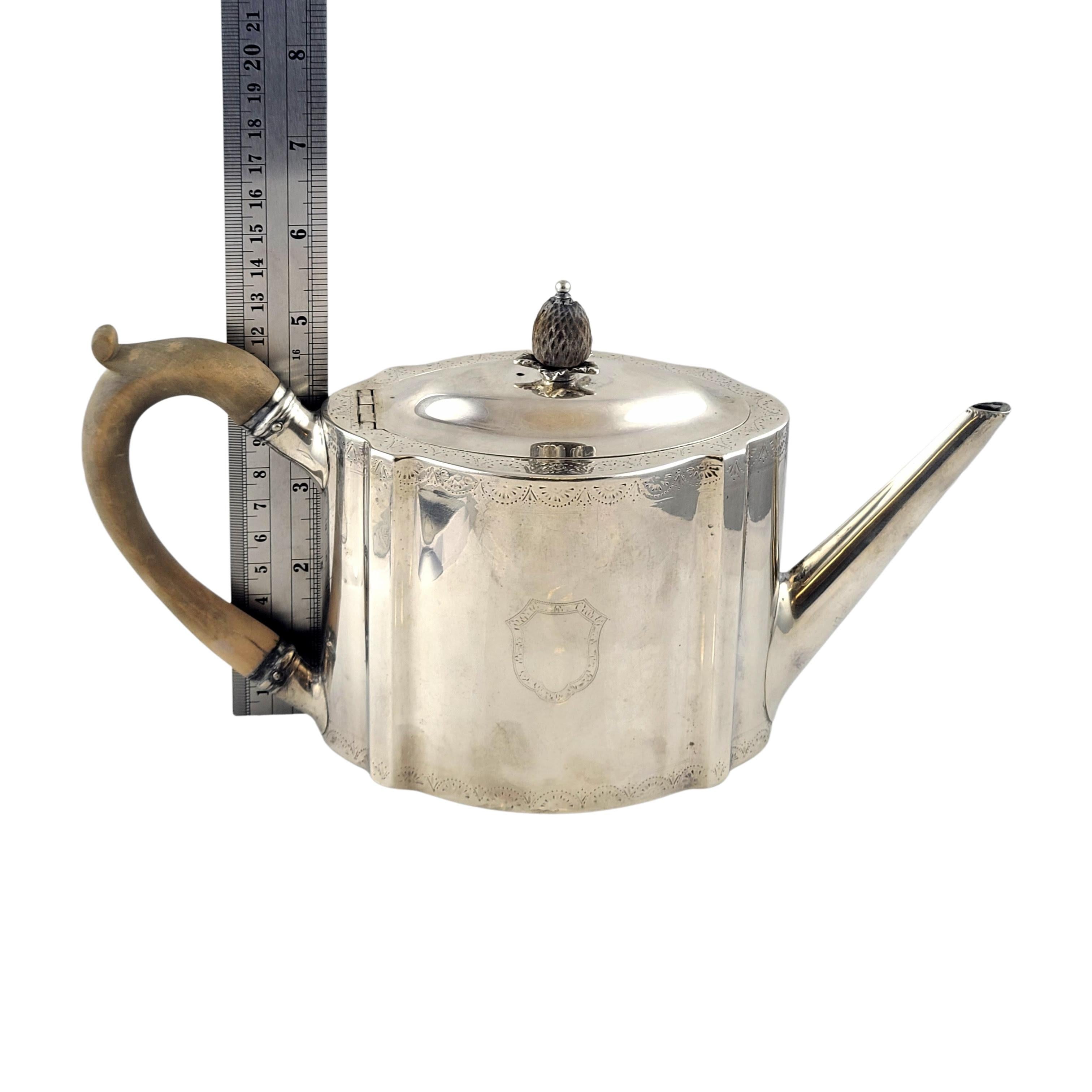 George III London Sterling Silver Teapot 1785 8