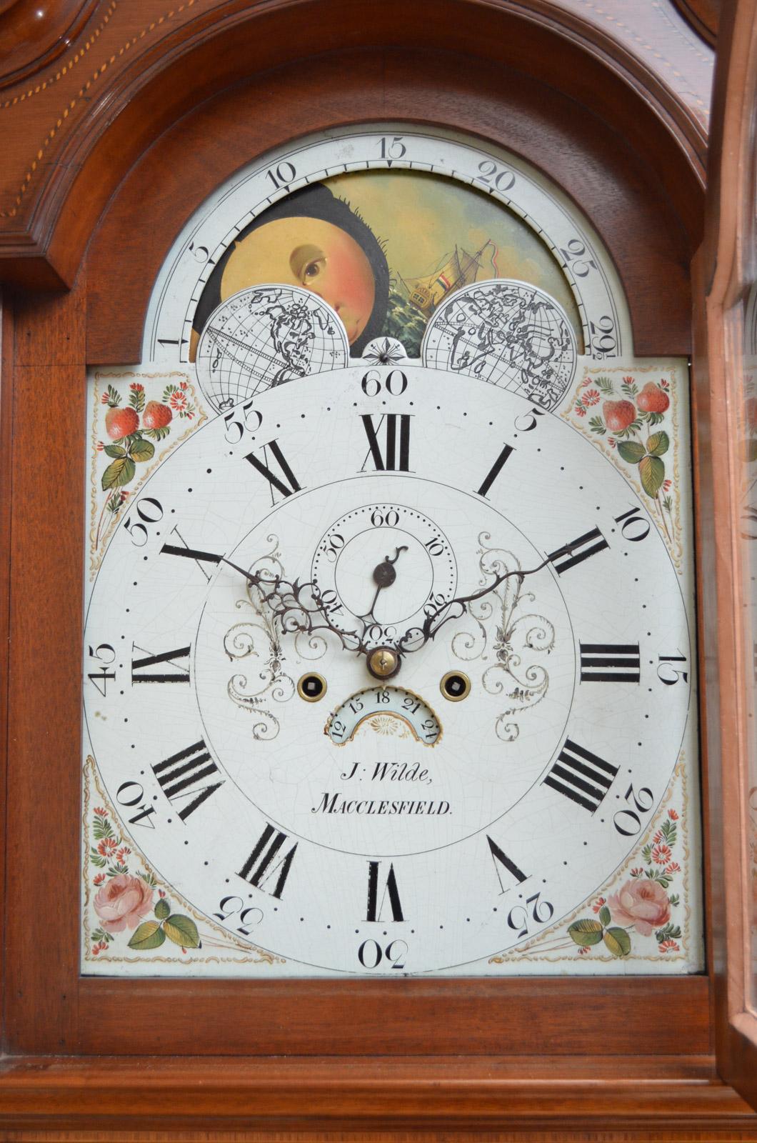 Early 19th Century George III Longcase Clock by J. Wilde, Macclesfield