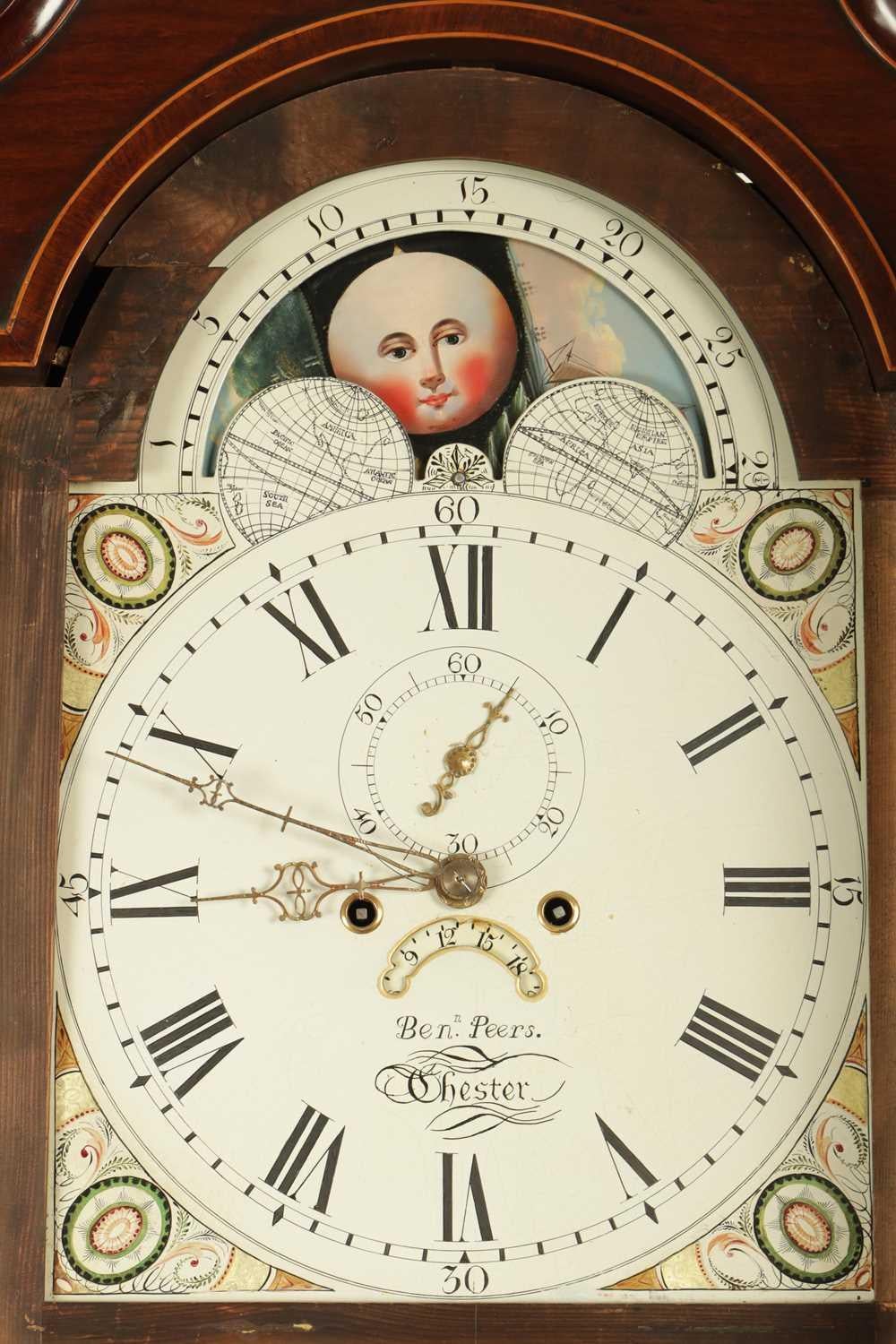 George III mahogany 8 day longcase clock - Benjamin Peers, Chester For Sale 4