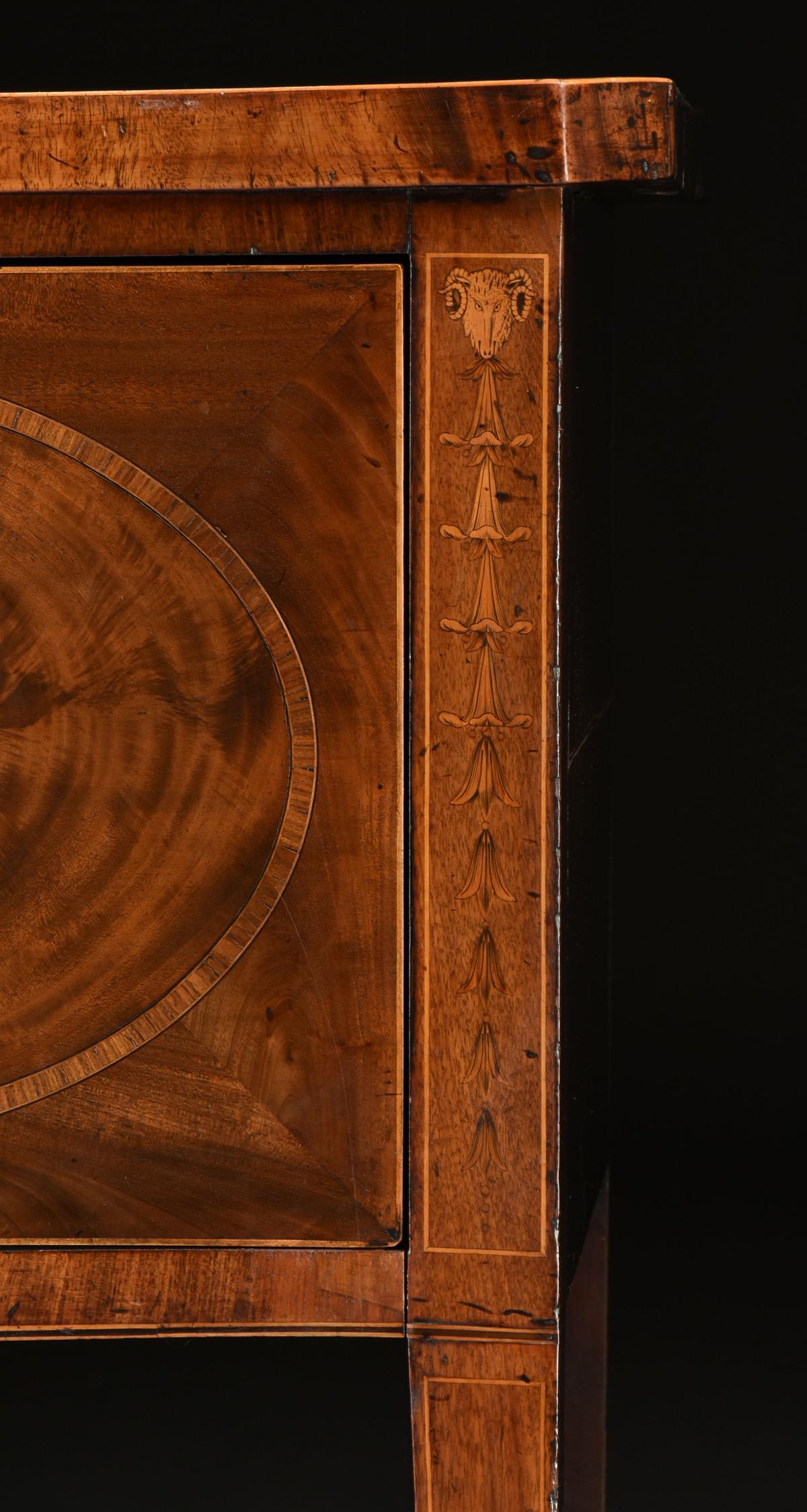 George III Mahogany And Boxwood Inlaid Sideboard For Sale 1