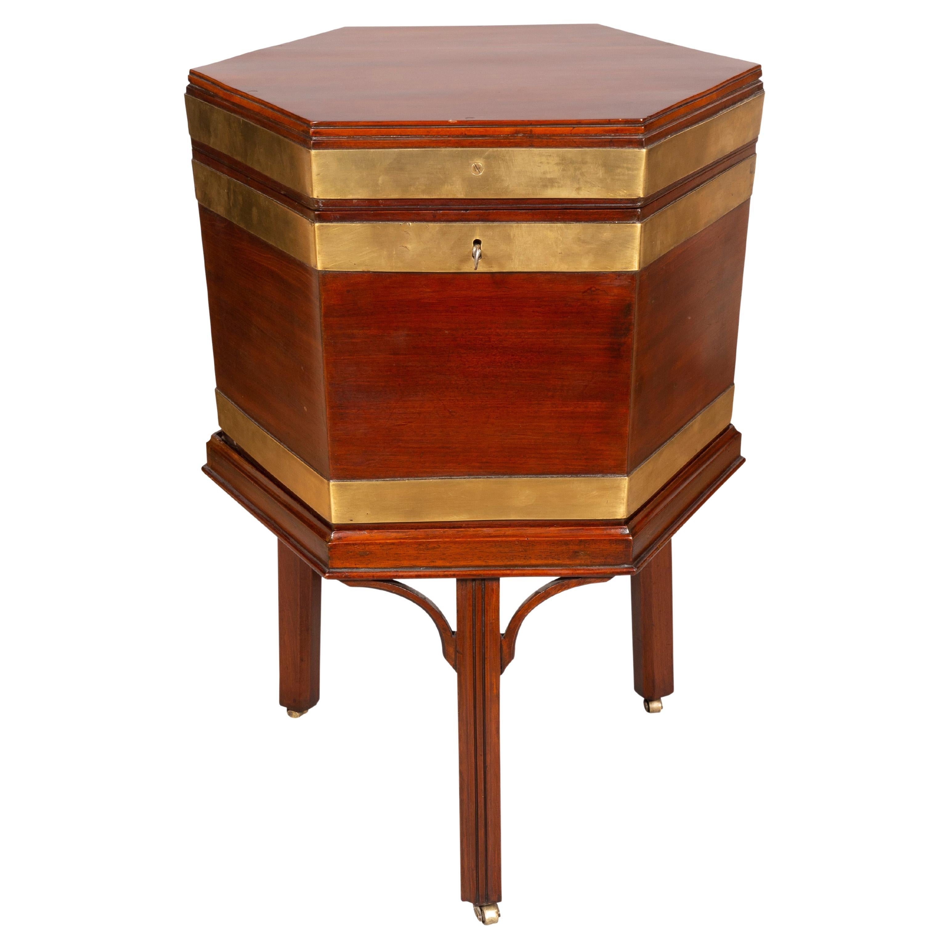 George III Mahogany and Brass Bound Cellarette