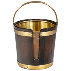 George III Mahogany and Brass-Bound Plate Bucket